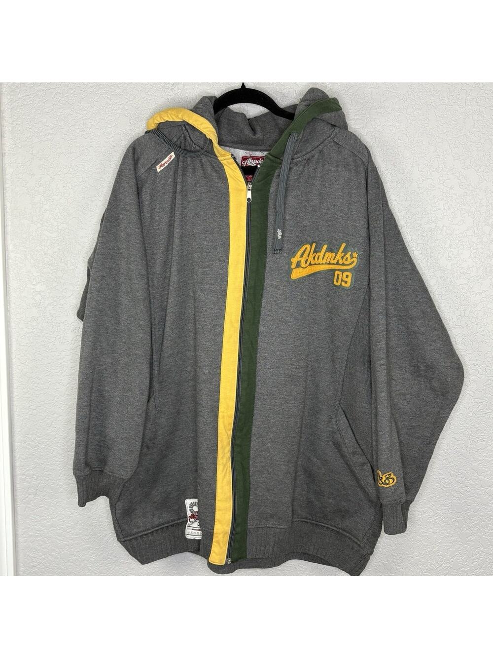 Vtg Y2k Akademiks Hoodie Sweater Hip Hop Street Wear Skateboards Gray Sz 3XL